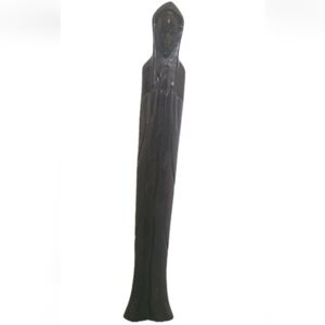 Carved Wooden Monk Vintage 12" High Handmade 2 Tone Wood